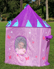 Elly & Andy Princess Castle Play Tent with Butterflies, Glow in The Dark Stars, Flowers, Bonus Skirt, Tiara, and Wand with Carrying Case, Great Indoor & Outdoor